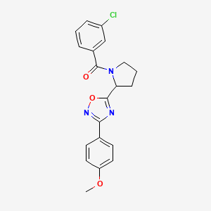 5-[1-(3-Chlorobenzoyl)pyrrolidin-2-yl]-3-(4-methoxyphenyl)-1,2,4-oxadiazole