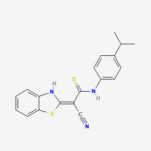 2-(1,3-Benzothiazol-2-yl)-3-{[4-(propan-2-yl)phenyl]amino}-3-sulfanylprop-2-enenitrile