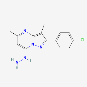 2-(4-Chlorophenyl)-7-hydrazinyl-3,5-dimethylpyrazolo[1,5-a]pyrimidine