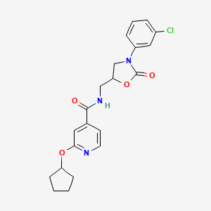 N-((3-(3-chlorophenyl)-2-oxooxazolidin-5-yl)methyl)-2-(cyclopentyloxy)isonicotinamide