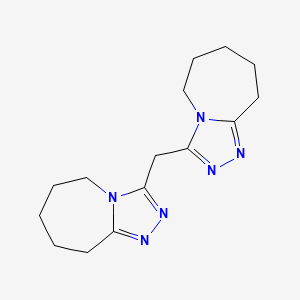 molecular formula C15H22N6 B2821635 3-(6,7,8,9-Tetrahydro-5H-[1,2,4]triazolo[4,3-a]azepin-3-ylmethyl)-6,7,8,9-tetrahydro-5H-[1,2,4]triazolo[4,3-a]azepine CAS No. 325995-25-3