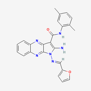(E)-2-amino-N-(2,5-dimethylphenyl)-1-((furan-2-ylmethylene)amino)-1H-pyrrolo[2,3-b]quinoxaline-3-carboxamide