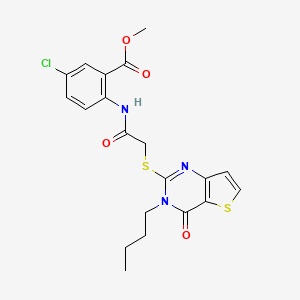 methyl 2-[2-({3-butyl-4-oxo-3H,4H-thieno[3,2-d]pyrimidin-2-yl}sulfanyl)acetamido]-5-chlorobenzoate