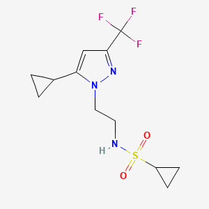 N-(2-(5-cyclopropyl-3-(trifluoromethyl)-1H-pyrazol-1-yl)ethyl)cyclopropanesulfonamide