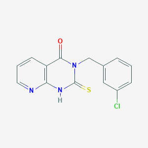 molecular formula C14H10ClN3OS B2821649 3-(3-氯苯甲基)-2-硫代-2,3-二氢吡啶并[2,3-d]嘧啶-4(1H)-酮 CAS No. 443671-68-9