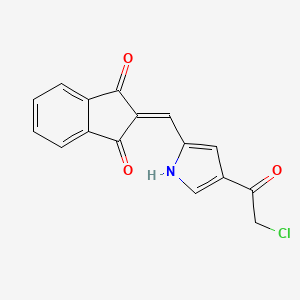 molecular formula C16H10ClNO3 B2821660 2-{[4-(2-chloroacetyl)-1H-pyrrol-2-yl]methylene}-1H-indene-1,3(2H)-dione CAS No. 866038-32-6