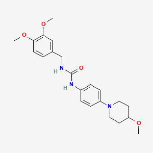 molecular formula C22H29N3O4 B2821661 1-(3,4-Dimethoxybenzyl)-3-(4-(4-methoxypiperidin-1-yl)phenyl)urea CAS No. 1448129-23-4
