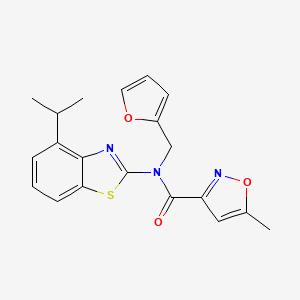 molecular formula C20H19N3O3S B2821679 N-(furan-2-ylmethyl)-N-(4-isopropylbenzo[d]thiazol-2-yl)-5-methylisoxazole-3-carboxamide CAS No. 946357-42-2