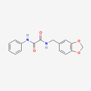 molecular formula C16H14N2O4 B2821680 N-(1,3-benzodioxol-5-ylmethyl)-N'-phenyloxamide CAS No. 351370-34-8