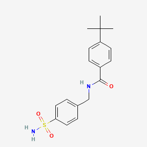 molecular formula C18H22N2O3S B2821682 4-tert-butyl-N-[(4-sulfamoylphenyl)methyl]benzamide CAS No. 349136-28-3