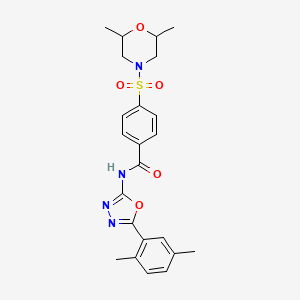 4-((2,6-dimethylmorpholino)sulfonyl)-N-(5-(2,5-dimethylphenyl)-1,3,4-oxadiazol-2-yl)benzamide