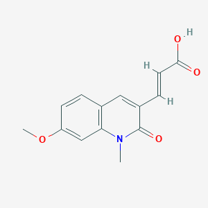 molecular formula C14H13NO4 B2821696 (2E)-3-(7-甲氧基-1-甲基-2-氧代-1,2-二氢喹啉-3-基)丙-2-烯酸 CAS No. 924859-44-9