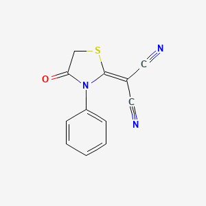 molecular formula C12H7N3OS B2821703 2-(4-氧代-3-苯基-1,3-噻唑烷-2-基亚乙腈 CAS No. 59615-89-3