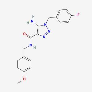 molecular formula C18H18FN5O2 B2821706 5-amino-1-(4-fluorobenzyl)-N-(4-methoxybenzyl)-1H-1,2,3-triazole-4-carboxamide CAS No. 899980-97-3