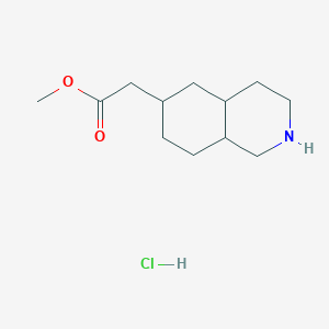 molecular formula C12H22ClNO2 B2821707 Methyl 2-(1,2,3,4,4a,5,6,7,8,8a-decahydroisoquinolin-6-yl)acetate;hydrochloride CAS No. 2247106-43-8