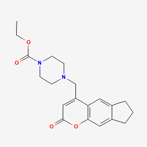 molecular formula C20H24N2O4 B2821713 ethyl 4-[(2-oxo-7,8-dihydro-6H-cyclopenta[g]chromen-4-yl)methyl]piperazine-1-carboxylate CAS No. 846584-51-8