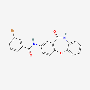 molecular formula C20H13BrN2O3 B2821716 3-bromo-N-(11-oxo-10,11-dihydrodibenzo[b,f][1,4]oxazepin-2-yl)benzamide CAS No. 922030-27-1