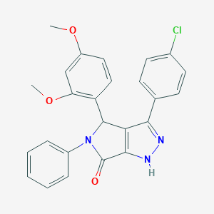 molecular formula C25H20ClN3O3 B282173 3-(4-chlorophenyl)-4-(2,4-dimethoxyphenyl)-5-phenyl-4,5-dihydropyrrolo[3,4-c]pyrazol-6(1H)-one 