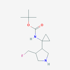 molecular formula C13H23FN2O2 B2821730 Tert-butyl (1-(4-(fluoromethyl)pyrrolidin-3-yl)cyclopropyl)carbamate CAS No. 1373028-61-5