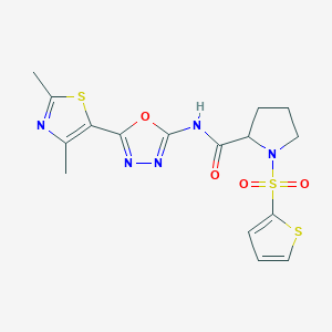 N-(5-(2,4-dimethylthiazol-5-yl)-1,3,4-oxadiazol-2-yl)-1-(thiophen-2-ylsulfonyl)pyrrolidine-2-carboxamide