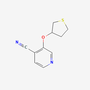 molecular formula C10H10N2OS B2821737 3-(Thiolan-3-yloxy)pyridine-4-carbonitrile CAS No. 2168702-96-1