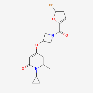 molecular formula C17H17BrN2O4 B2821739 4-((1-(5-bromofuran-2-carbonyl)azetidin-3-yl)oxy)-1-cyclopropyl-6-methylpyridin-2(1H)-one CAS No. 2034312-28-0