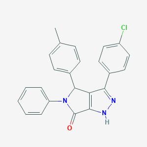 molecular formula C24H18ClN3O B282175 3-(4-chlorophenyl)-4-(4-methylphenyl)-5-phenyl-4,5-dihydropyrrolo[3,4-c]pyrazol-6(1H)-one 