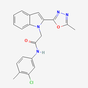 molecular formula C20H17ClN4O2 B2821750 N-(3-chloro-4-methylphenyl)-2-[2-(5-methyl-1,3,4-oxadiazol-2-yl)-1H-indol-1-yl]acetamide CAS No. 923677-66-1