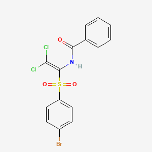 molecular formula C15H10BrCl2NO3S B2821751 N-[1-(4-溴苯基)磺酰-2,2-二氯乙烯基]苯甲酰胺 CAS No. 867136-34-3