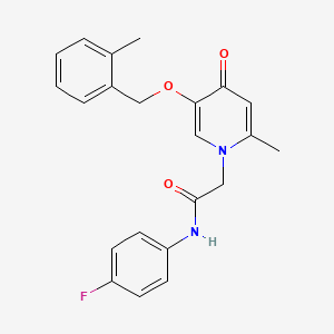 molecular formula C22H21FN2O3 B2821752 N-(4-氟苯基)-2-(2-甲基-5-((2-甲基苯基)氧基)-4-氧代吡啶-1(4H)-基)乙酰胺 CAS No. 946380-09-2
