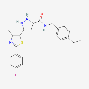 N-[(4-ethylphenyl)methyl]-3-[2-(4-fluorophenyl)-4-methyl-1,3-thiazol-5-yl]-1H-pyrazole-5-carboxamide