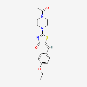 molecular formula C18H21N3O3S B2821755 (E)-2-(4-acetylpiperazin-1-yl)-5-(4-ethoxybenzylidene)thiazol-4(5H)-one CAS No. 384795-33-9