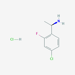 molecular formula C8H10Cl2FN B2821757 (R)-1-(4-氯-2-氟苯基)乙基胺盐酸盐 CAS No. 856562-91-9