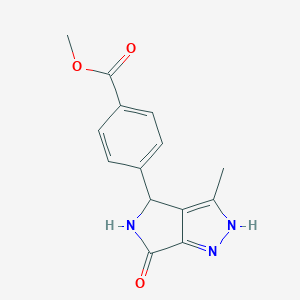 molecular formula C14H13N3O3 B282176 Methyl 4-(3-methyl-6-oxo-1,4,5,6-tetrahydropyrrolo[3,4-c]pyrazol-4-yl)benzoate 