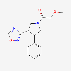 molecular formula C15H17N3O3 B2821763 1-(3-(1,2,4-Oxadiazol-3-yl)-4-phenylpyrrolidin-1-yl)-2-methoxyethanone CAS No. 2034323-82-3