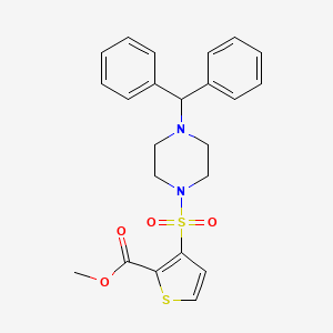 molecular formula C23H24N2O4S2 B2821769 Methyl 3-{[4-(diphenylmethyl)piperazin-1-yl]sulfonyl}thiophene-2-carboxylate CAS No. 946699-08-7