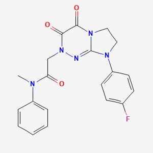 molecular formula C20H18FN5O3 B2821772 2-(8-(4-氟苯基)-3,4-二氧代-3,4,7,8-二氢咪唑并[2,1-c][1,2,4]三嗪-2(6H)-基)-N-甲基-N-苯基乙酰胺 CAS No. 941995-48-8