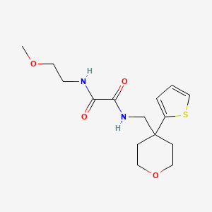 molecular formula C15H22N2O4S B2821776 N1-(2-甲氧基乙基)-N2-((4-(噻吩-2-基)四氢-2H-呋喃-4-基)甲基)草酰胺 CAS No. 1091417-32-1