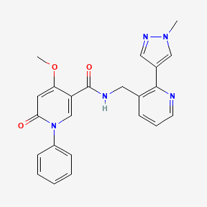 molecular formula C23H21N5O3 B2821777 4-methoxy-N-{[2-(1-methyl-1H-pyrazol-4-yl)pyridin-3-yl]methyl}-6-oxo-1-phenyl-1,6-dihydropyridine-3-carboxamide CAS No. 2178773-68-5