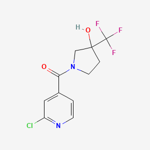 molecular formula C11H10ClF3N2O2 B2821783 1-(2-Chloropyridine-4-carbonyl)-3-(trifluoromethyl)pyrrolidin-3-ol CAS No. 1385467-31-1