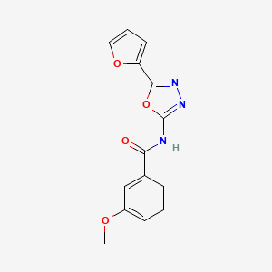 molecular formula C14H11N3O4 B2821785 N-(5-(呋喃-2-基)-1,3,4-噁二唑-2-基)-3-甲氧基苯甲酰胺 CAS No. 862808-81-9