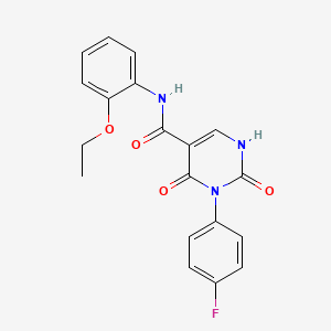 molecular formula C19H16FN3O4 B2821792 N-(2-ethoxyphenyl)-3-(4-fluorophenyl)-2,4-dioxo-1,2,3,4-tetrahydropyrimidine-5-carboxamide CAS No. 887899-69-6