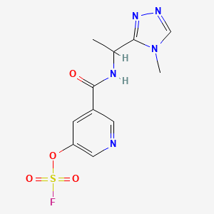 molecular formula C11H12FN5O4S B2821793 3-Fluorosulfonyloxy-5-[1-(4-methyl-1,2,4-triazol-3-yl)ethylcarbamoyl]pyridine CAS No. 2411269-07-1