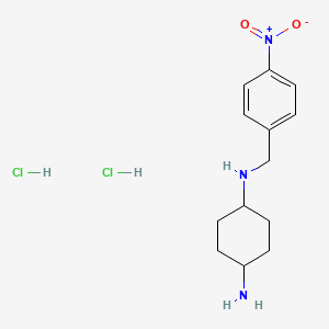 molecular formula C13H21Cl2N3O2 B2821795 (1R*,4R*)-N1-(4-Nitrobenzyl)cyclohexane-1,4-diamine dihydrochloride CAS No. 1286273-55-9