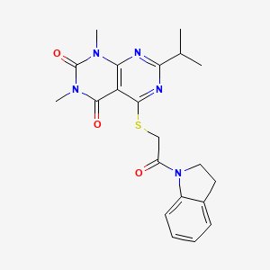 5-((2-(indolin-1-yl)-2-oxoethyl)thio)-7-isopropyl-1,3-dimethylpyrimido[4,5-d]pyrimidine-2,4(1H,3H)-dione