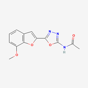 molecular formula C13H11N3O4 B2821812 N-(5-(7-methoxybenzofuran-2-yl)-1,3,4-oxadiazol-2-yl)acetamide CAS No. 922017-12-7