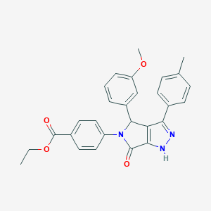 ethyl 4-(4-(3-methoxyphenyl)-3-(4-methylphenyl)-6-oxo-4,6-dihydropyrrolo[3,4-c]pyrazol-5(1H)-yl)benzoate