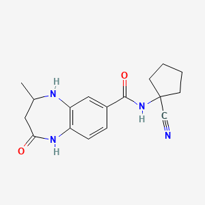 molecular formula C17H20N4O2 B2821822 N-(1-Cyanocyclopentyl)-4-methyl-2-oxo-1,3,4,5-tetrahydro-1,5-benzodiazepine-7-carboxamide CAS No. 2189499-96-3