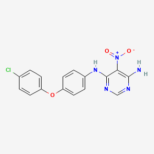 molecular formula C16H12ClN5O3 B2821828 N-(4-(4-氯苯氧基)苯基)-5-硝基嘧啶-4,6-二胺 CAS No. 450345-18-3