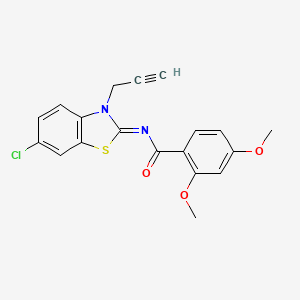 molecular formula C19H15ClN2O3S B2821829 N-(6-chloro-3-prop-2-ynyl-1,3-benzothiazol-2-ylidene)-2,4-dimethoxybenzamide CAS No. 865181-15-3